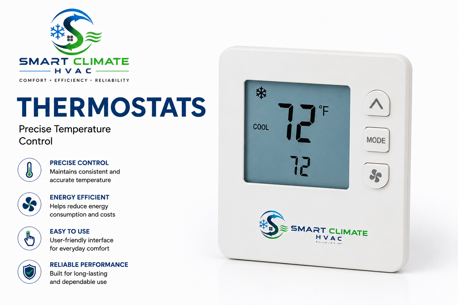 Smart Climate Digital HVAC Thermostat