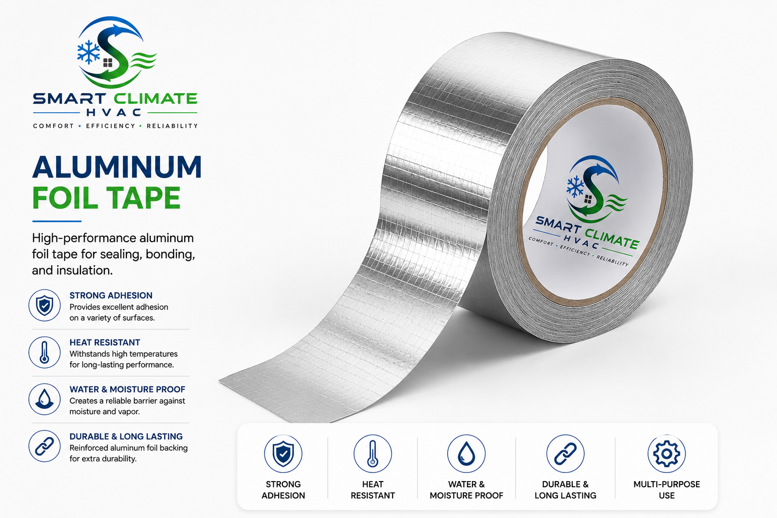 Smart Climate HVAC Aluminum Foil Tape
